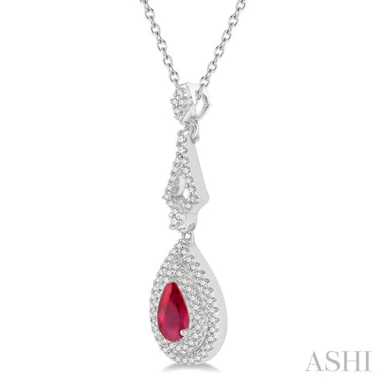 Pear Shape Gemstone & Diamond Pendant - 57337JHADFHPDRBWG – Jays Jewelry
