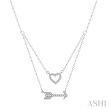 Heart Shape & Arrow Layered Diamond Pendant