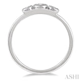 1/20 ctw Triple Circle Round Cut Diamond Promise Ring in 10K White Gold