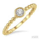 1/50 ctw Round Cut lattice Diamond Promise Ring in Ball Shape 10K Yellow Gold