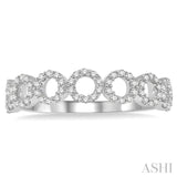 1/4 ctw Circular Row Round Cut Diamond Stackable Band in 10K White Gold