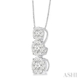 1/4 Ctw Diamond Lovebright Pendant in 14K White Gold with Chain