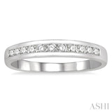 1/4 Ctw Channel Set 11 Stone Round Cut Diamond Wedding Band in 14K White Gold