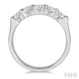 1.00 ctw Round Cut Diamond 5 Stone Wedding Band in 14K White Gold