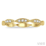 1/10 Ctw Marquise Lattice Round Cut Diamond Stackable Band in 14K Yellow Gold