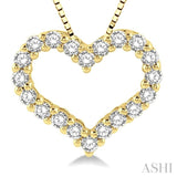 1/2 ctw Heart Shape Round Cut Diamond Pendant With Chain in 14K Yellow Gold