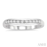 1/4 ctw Round Cut Diamond Inlay Wedding Band in 14K White Gold