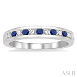 Channel Set Gemstone & Diamond Wedding Band