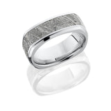 Lashbrook Cobalt Chrome 8Mm Square Band With Beveled Edges And 5Mm Of Meteorite Cc8Bsq15/Meteorite