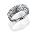 Lashbrook Cobalt Chrome 8Mm Domed Band With Laser Carved Escher 1 Pattern Cc8D/Lcvescher1