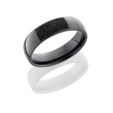 Lashbrook Zirconium 6Mm Domed Band With Customized Laser Carved Fingerprint Z6D/Blcvfingerprint