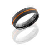 Lashbrook Zirconium 7mm Domed Band With 1mm Antiqued Groove Z7D11A