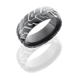 Lashbrook Zirconium 8Mm Domed Band With Tire Tread Pattern Z8D/Cycle41