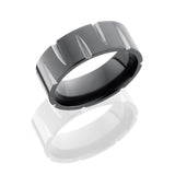 Lashbrook Zirconium 8Mm Flat Band With Gouged Pattern Z8F/Gouged