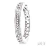 1/4 Ctw Single Cut Diamond Hoop Earrings in Sterling Silver