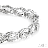 1/20 ctw Swirl Shape Single Cut Diamond Bracelet in Sterling Silver