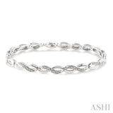 1/6 ctw 'FIG 8' Shape Single Cut Diamond Bracelet in Sterling Silver