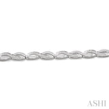 1/6 ctw 'FIG 8' Shape Single Cut Diamond Bracelet in Sterling Silver