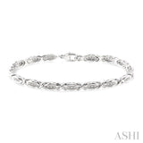 1/6 ctw 'X' Shape Single Cut Diamond Bracelet in Sterling Silver