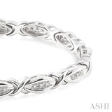 1/6 ctw 'X' Shape Single Cut Diamond Bracelet in Sterling Silver