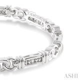 1/10 ctw Knot Shape Single Cut Diamond Link Bracelet in Sterling Silver