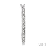 1/4 Ctw Single Cut Diamond Hoop Earrings in Sterling Silver