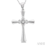 Silver Cross Diamond Pendant