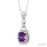 Silver Gemstone & Diamond Pendant