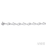 1/20 ctw Heart Shape Single Cut Diamond Bracelet in Sterling Silver