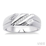 1/20 ctw Single Cut Diamond Men's Ring in Sterling Silver