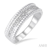 1/20 ctw Round Cut Diamond Rope Ring in Sterling Silver