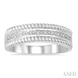 1/20 ctw Round Cut Diamond Rope Ring in Sterling Silver