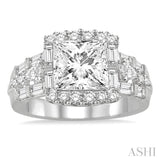 1 1/6 ctw Diamond Semi-mount Engagement Ring in 14K White Gold