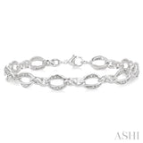 1/10 ctw Round Cut Diamond Infinity Bracelet in Sterling Silver