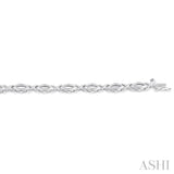 1/10 ctw Round Cut Diamond Swirl bracelet in Sterling Silver