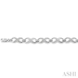 1/10 ctw Round Cut Diamond Swirl bracelet in Sterling Silver