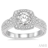 3/8 ctw Round Diamond Semi-Mount Engagement Ring in 14K White Gold