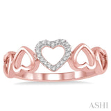 1/20 ctw Hearty Affair Round Cut Diamond Ladies Ring in 10K Rose Gold