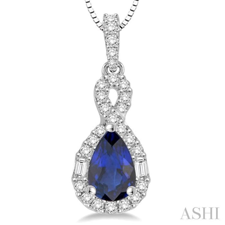 Pear Shape Gemstone & Diamond Pendant - 58535JHADFHPDSPWG – Jays Jewelry
