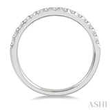 1/3 ctw Arched Center Round Cut Diamond Wedding Band in 14K White Gold
