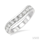 1.00 ctw Round Cut Diamond Inlay Wedding Band in 14K White Gold