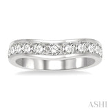 1.00 ctw Round Cut Diamond Inlay Wedding Band in 14K White Gold