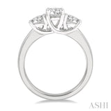 1.00 ctw Round Cut Diamond Three-Stone Ring in 14K White Gold