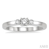 1/4 ctw Round Cut Diamond Three-Stone Ring in 14K White Gold