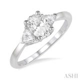 Oval Shape Semi-Mount Diamond Engagement Ring