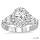 Oval Shape Semi-Mount Diamond Engagement Ring