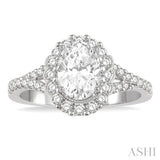 Oval Shape Semi-Mount Diamond Engagement Ring