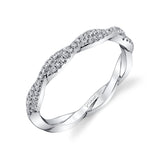 14 KT White Gold Fashion Band With 0.19 ctw