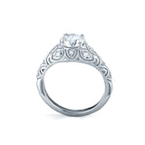 14 KT White Gold Engagement Ring With 0.11 ctw