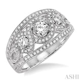 5/8 Ctw Round Cut Diamond Semi-Mount Engagement Ring in 14K White Gold